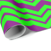 Lila Grüner Chevron-Zickzack-Design  Geschenkpapier (Rolleneckpunkt)