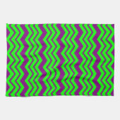 Lila Grüner Chevron-Zickzack-Design  Geschirrtuch (Horizontal)