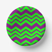 Lila Grüner Chevron-Zickzack-Design Pappteller (Vorderseite)
