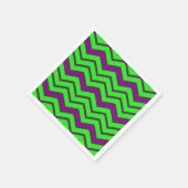 Lila Grüner Chevron-Zickzack-Design Serviette (Ecke)