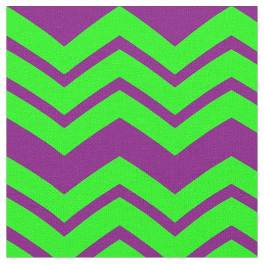 Lila Grüner Chevron-Zickzack-Design  Stoff (Nahaufnahme)