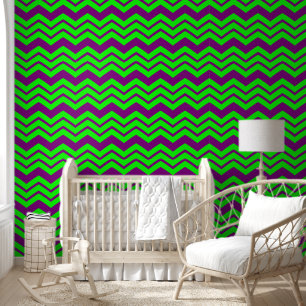 Lila Grüner Chevron-Zickzack-Design  Tapete