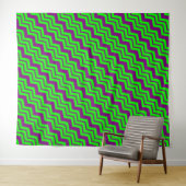 Lila Grüner Chevron-Zickzack-Design  Wandteppich (Beispiel (Horizontal))