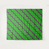 Lila Grüner Chevron-Zickzack-Design  Wandteppich (Vorderseite (Horizontal))