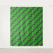 Lila Grüner Chevron-Zickzack-Design  Wandteppich (Vorderseite)
