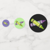 Lila grüner Crayon Art versorgt Lehrer Künstler Konfetti (Rückseiten)