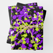 Lila Grüner Einhorn verspritzte Farbe Geschenkpapier Set (Beispiel)