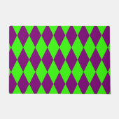 Lila Grüner Harlekin Kariertes Design  Fußmatte (Vorderseite)