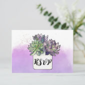 Lila grüner Kakteen Sukkulente UAWG RSVP Karte (Stehend Vorderseite)