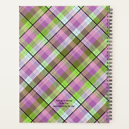 Lila grüner Karierter Planer (Rückseite)