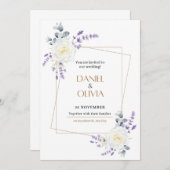 Lila-grüner Klassiker Einladung (Vorne/Hinten)