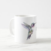 Lila Grüner Kolibri Freude Kaffeetasse (Vorderseite Links)