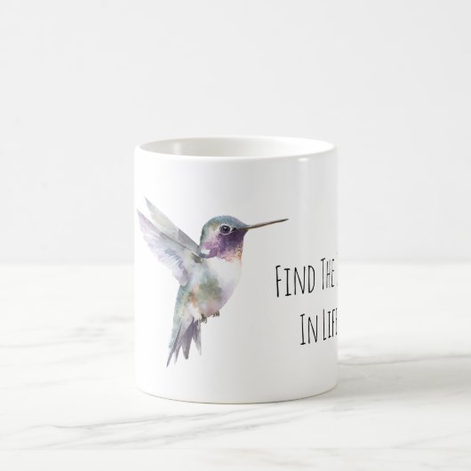 Lila Grüner Kolibri Freude Kaffeetasse (Mittel)