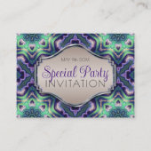 Lila grüner Pfau Mandala Modernes Mittelalter Begleitkarte (Vorderseite)