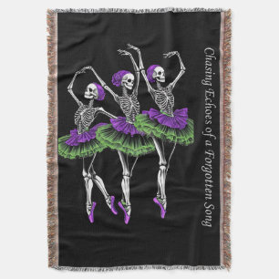 Lila-grüner Skelett-Ballerina-Tumbler  Decke
