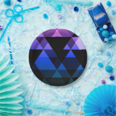 Lila, grüner u. blauer Dreieck-Entwurf Pappteller (Party)