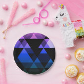 Lila, grüner u. blauer Dreieck-Entwurf Pappteller (Party)