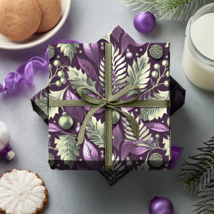 Lila Grüner Weihnachtsmuster#22 ID1009 Geschenkpapier