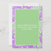 Lila grüner weißer Blumensip und Einladung (Rückseite)