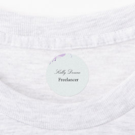 Lila grünes Aquarell-Blätter Etiketten