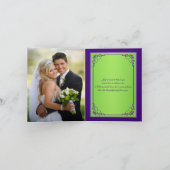 Lila, grünes blumengeschichtliches FOTO Dankeschön Dankeskarte (Innenseite)