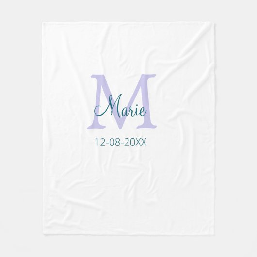 lila grünes Datum Fleecedecke (Vorderseite)