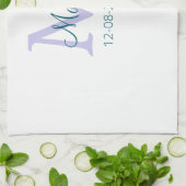 lila grünes Datum Geschirrtuch (Gefaltet)