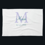 lila grünes Datum Geschirrtuch<br><div class="desc">schönes Design</div>