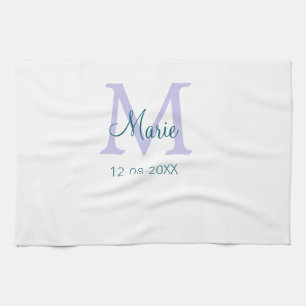 lila grünes Datum Geschirrtuch