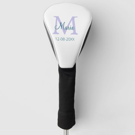 lila grünes Datum Golf Headcover (Vorderseite)