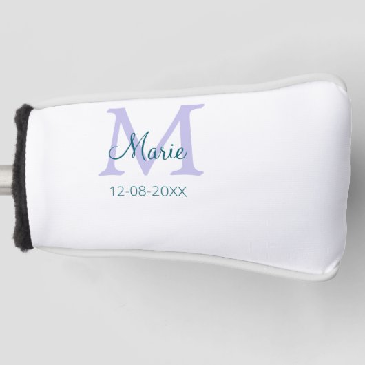 lila grünes Datum Golf Headcover (Vorderseite)