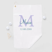 lila grünes Datum Golfhandtuch (Insitu)