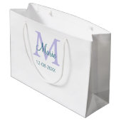 lila grünes Datum Große Geschenktüte (Rückseite Schrägansicht)