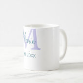 lila grünes Datum Kaffeetasse (VorderseiteRechts)