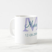 lila grünes Datum Kaffeetasse (Vorderseite Links)
