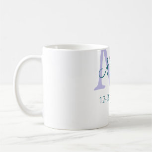 lila grünes Datum Kaffeetasse