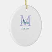 lila grünes Datum Keramik Ornament (Rechts)