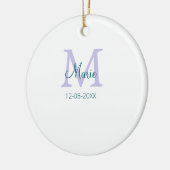 lila grünes Datum Keramik Ornament (Links)