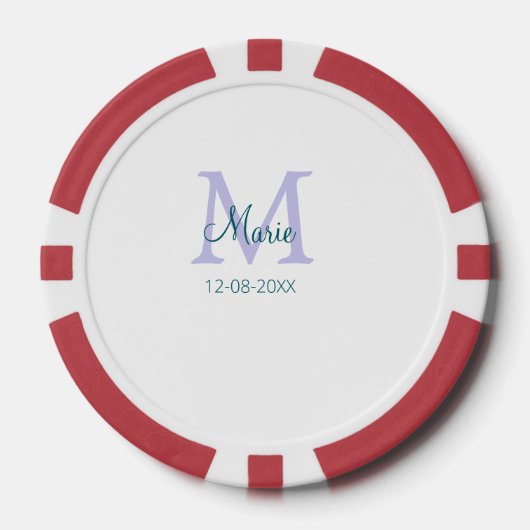 lila grünes Datum Pokerchips (Vorderseite)