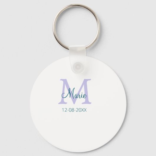 lila grünes Datum Schlüsselanhänger (Vorderseite)