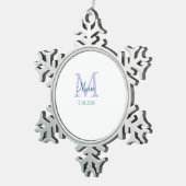 lila grünes Datum Schneeflocken Zinn-Ornament (Rechts)