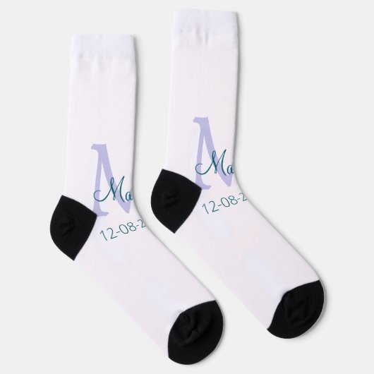lila grünes Datum Socken (Rechts)