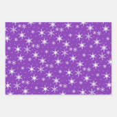 Lila grünes Dusty Pink Weihnachten Schneeflocke Se Geschenkpapier Set (Vorderseite)