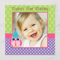 Lila grünes Eulen-Polka-Punkt-1.