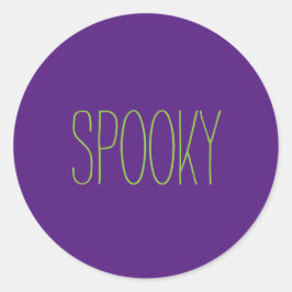 Lila grünes Halloween, handgeschrieben Runder Aufkleber
