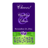 LILA, grünes Hochzeitweinetikett (Vorne)