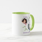 Lila Grünes Muttertagsherz 2 Foto Tasse (VorderseiteRechts)