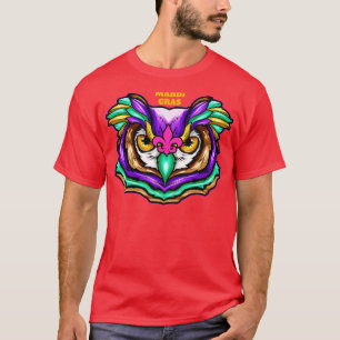Lila grünes Owl mit rosa Lilie für T-Shirt