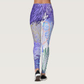 Lila grünes Rosa, Abstrakte Blumenart Leggings (Rückseite)