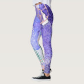 Lila grünes Rosa, Abstrakte Blumenart Leggings (Links)